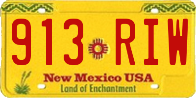 NM license plate 913RIW