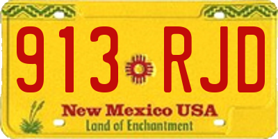 NM license plate 913RJD