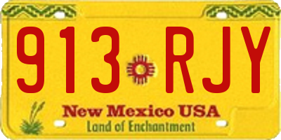NM license plate 913RJY