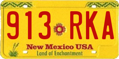 NM license plate 913RKA