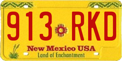NM license plate 913RKD