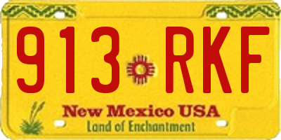 NM license plate 913RKF