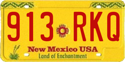 NM license plate 913RKQ