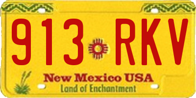 NM license plate 913RKV