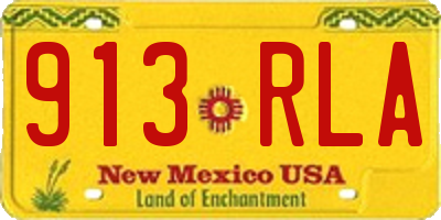 NM license plate 913RLA
