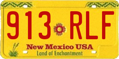 NM license plate 913RLF