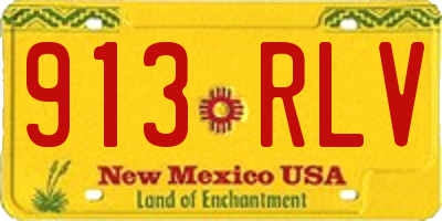 NM license plate 913RLV