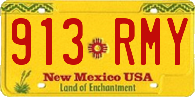 NM license plate 913RMY