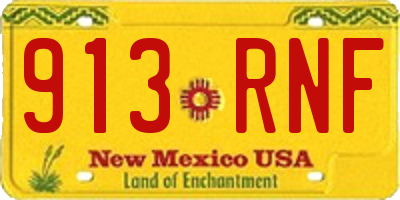 NM license plate 913RNF