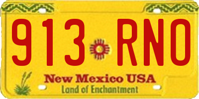 NM license plate 913RNO
