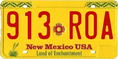 NM license plate 913ROA