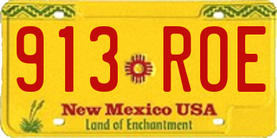 NM license plate 913ROE