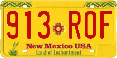 NM license plate 913ROF