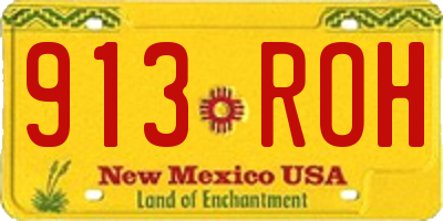NM license plate 913ROH