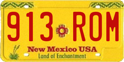 NM license plate 913ROM