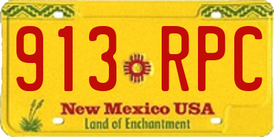 NM license plate 913RPC