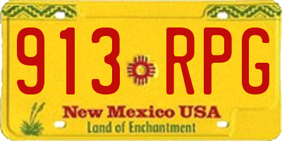 NM license plate 913RPG
