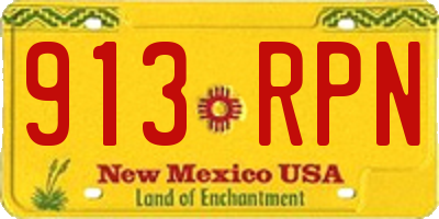NM license plate 913RPN