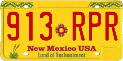 NM license plate 913RPR