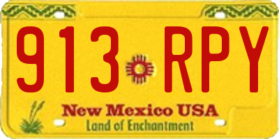 NM license plate 913RPY