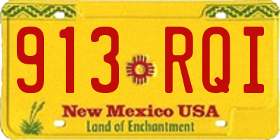 NM license plate 913RQI