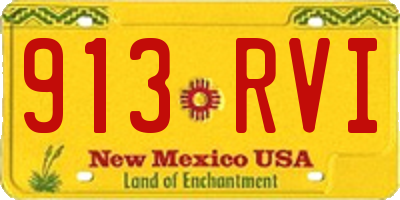 NM license plate 913RVI