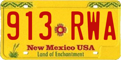 NM license plate 913RWA