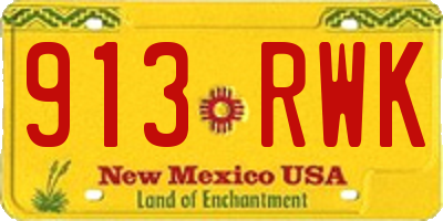 NM license plate 913RWK