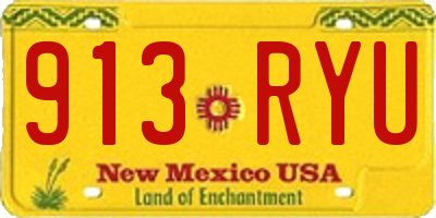 NM license plate 913RYU