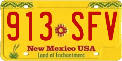 NM license plate 913SFV