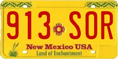 NM license plate 913SOR