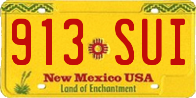 NM license plate 913SUI