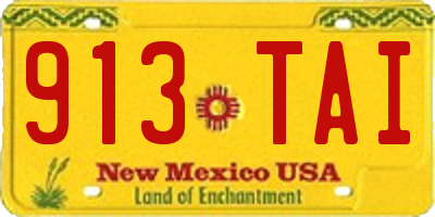 NM license plate 913TAI