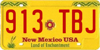 NM license plate 913TBJ