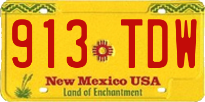 NM license plate 913TDW