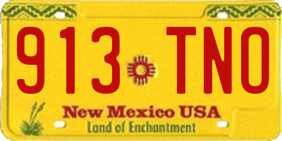 NM license plate 913TNO