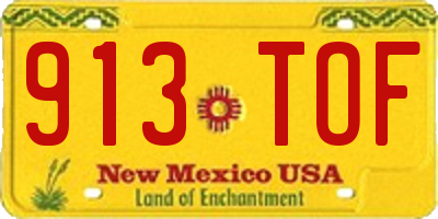 NM license plate 913TOF