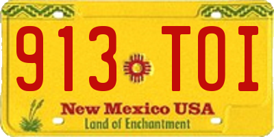 NM license plate 913TOI