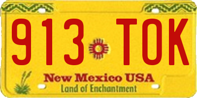 NM license plate 913TOK