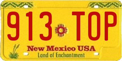 NM license plate 913TOP