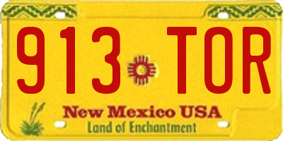 NM license plate 913TOR