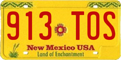 NM license plate 913TOS