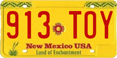 NM license plate 913TOY