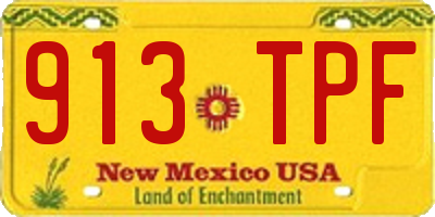 NM license plate 913TPF
