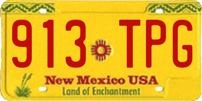 NM license plate 913TPG