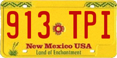 NM license plate 913TPI