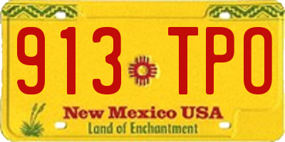 NM license plate 913TPO