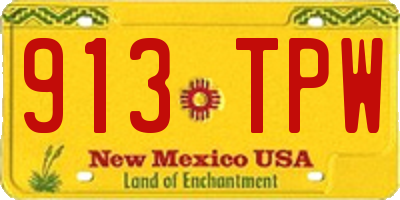 NM license plate 913TPW