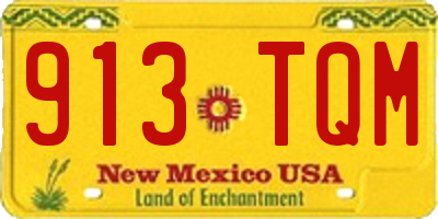 NM license plate 913TQM