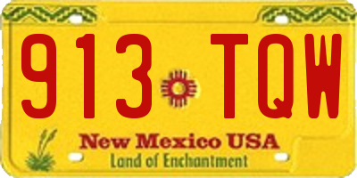 NM license plate 913TQW